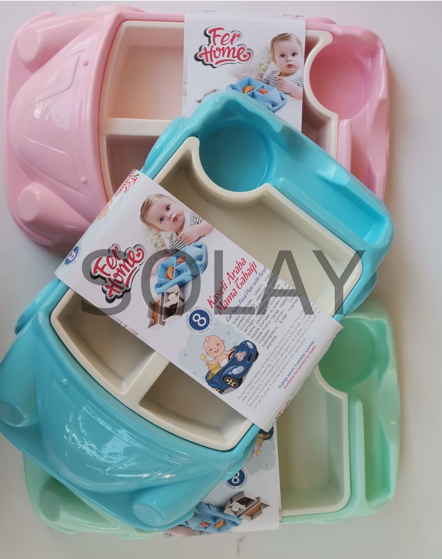 Tabldot Araba Mama Tabağı Çıkarılabilir Kaseli - 8 Bölmeli