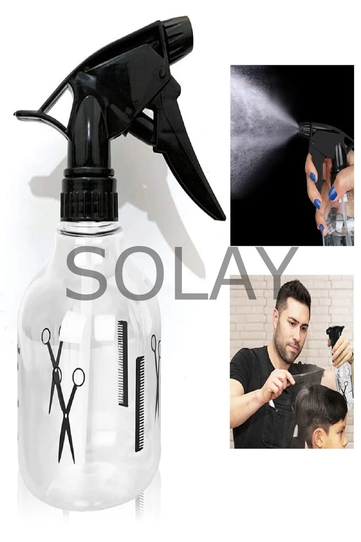 Profesyonel Berber Kuaför Sprey Tetikli Püskürtücü Şeffaf Boş Fısfıs Şişe Plastik  250 ML-BF102
