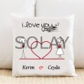 I Love You Kişiye Özel Yastık Kılıfı Pi156