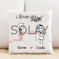 I Love You Kişiye Özel Yastık Kılıfı Pi155