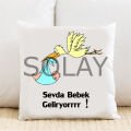 Bebek Geliyor Kişiye Özel Yastık Kılıfı Pi127
