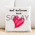 Seni Seviyorum Kişiye Özel Yastık Kılıfı Pi123