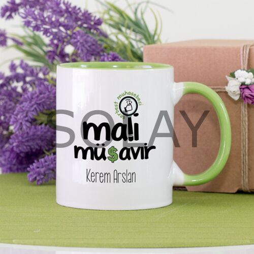 Kişiye Özel Yeşil Renkli Serbest Muhasebeci Mali Müşavir Kupa Bardak