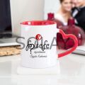 Kişiye Özel Felsefe Öğretmeni Kalpli Kupa Bardak - Kırmızı