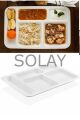 1 Adet  5 Bölmeli Kırılmaz Tabldot Tabak Self Servis Yemekhane Okul Lokanta Tabildot (40 cm x28 cm)