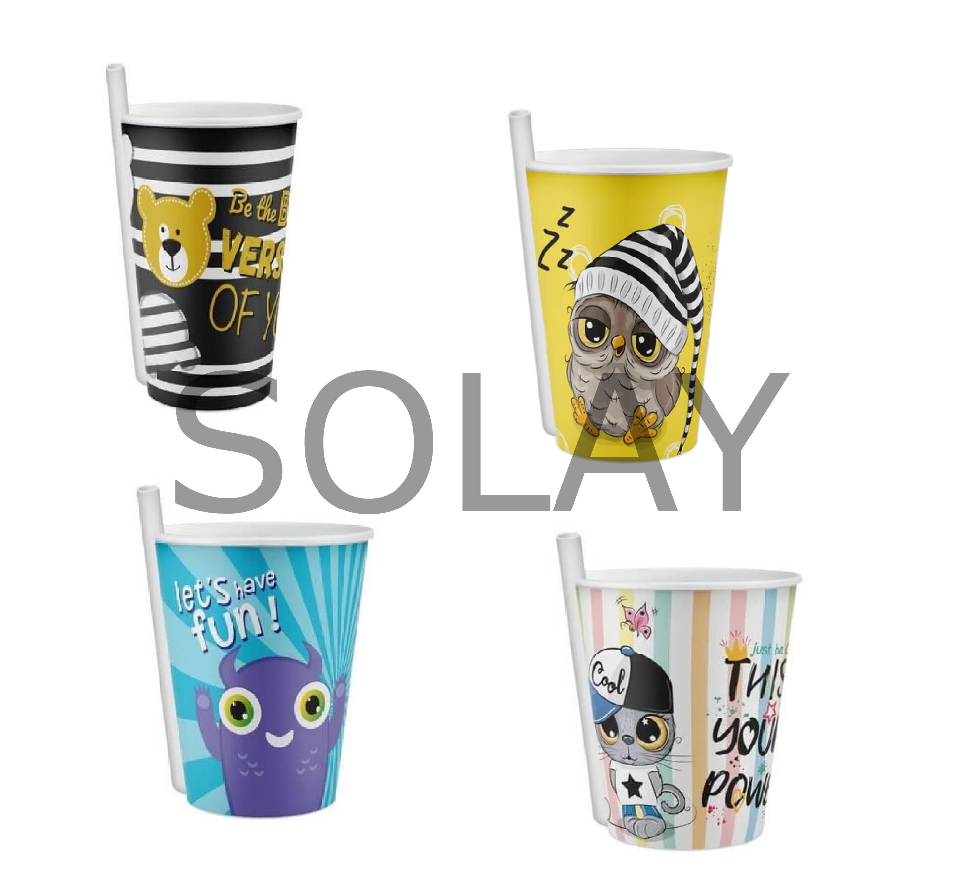 4 Adet Kendinden Pipetli Bardak 400 Ml
