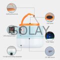 Solar Kamp Feneri Işıldak - 5 Işık Modlu  Powerbank