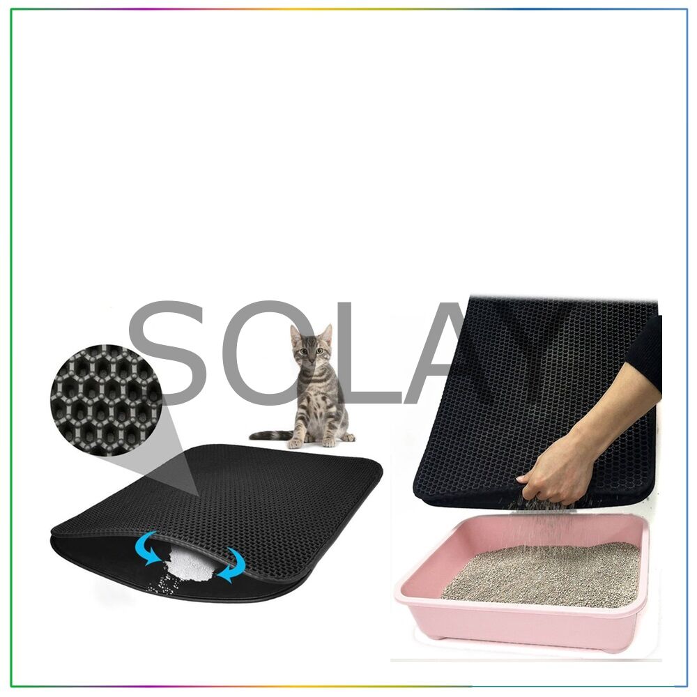 Elekli Kedi Tuvalet Önü Paspası - Siyah