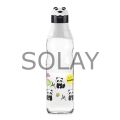 Sevimli Panda Tasarımlı Cam Suluk  Sızdırmaz 1000 ML