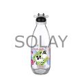 İnek Tasarımlı Sevimli Cam Suluk - Süt Şişesi 1000 ML