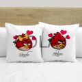 Kişiye Özel İkili İsimli Love Birds 2 li Aşk Yastık Kılıfı