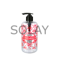 Şeffaf Sıvı Sabunluk Yuvarlak Plastik Pompalı 500 ML