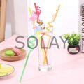5 Parça Renkli Pipet Seti - Emojili Spiral Kokteyl- Çocuk Pipeti Temizleme Fırçalı