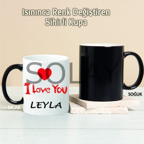 I Love You Kişiye Özel Sihirli Kupa Pi16
