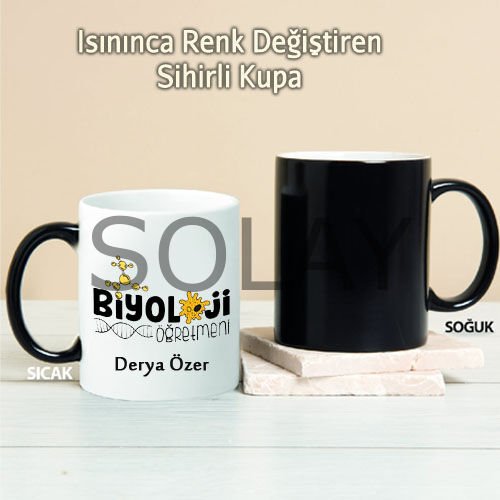 Biyoloji Öğretmeni Kişiye Özel Sihirli Kupa Pi19