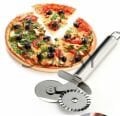 Çİft Başlı Metal Pizza Kesici ve Hamur Ruleti