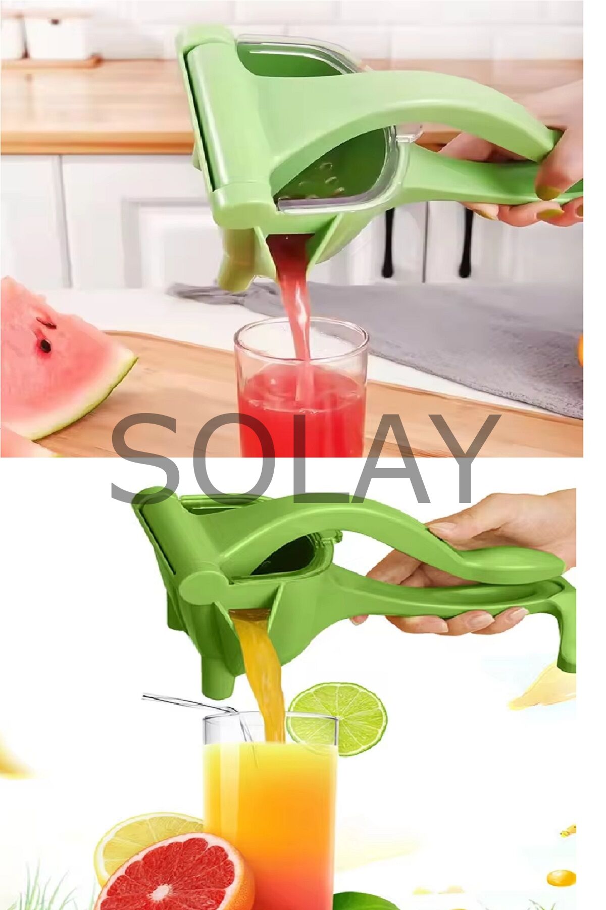 Manuel Plastik Meyve Portakal Karpuz Limon Sıkacağı Kollu Sebze Suyu Sıkma Limonata Aparatı Aleti