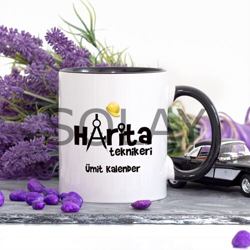 Kişiye Özel Harita Teknikeri Kupa Bardak - Lacivert