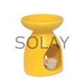 Sarı Konik Seramik Buhurdanlık Tütsülük