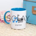 Kişiye Özel Mavi Renkli Müzik Öğretmeni Kupa Bardak