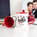 Kişiye Özel Kimya Öğretmeni Kalpli Kupa Bardak - Kırmızı