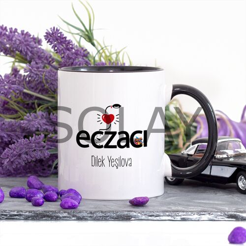 Kişiye Özel Lacivert Renkli Eczacı Kupa Bardak