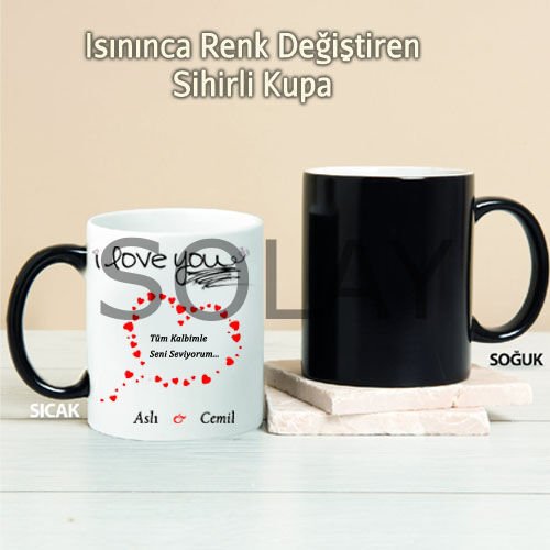 Tüm Kalbimle Seni Seviyorum Kişiye Özel Sihirli Kupa Pi173