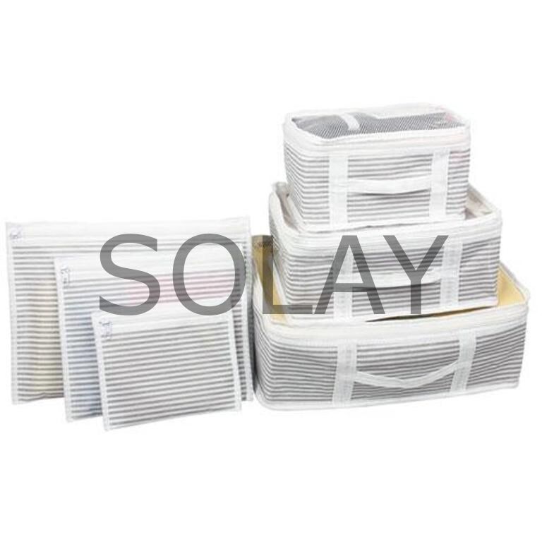 Bavul İçi Düzenleyici Valiz  Organizer 6 lı Set - Çizgili