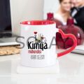 Kişiye Özel Kimya Mühendisi Kalpli Kupa Bardak - Kırmızı