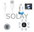 Çift USB Girişli 3.1 Çıkışlı Seyahat Seti Android / Micro Usb