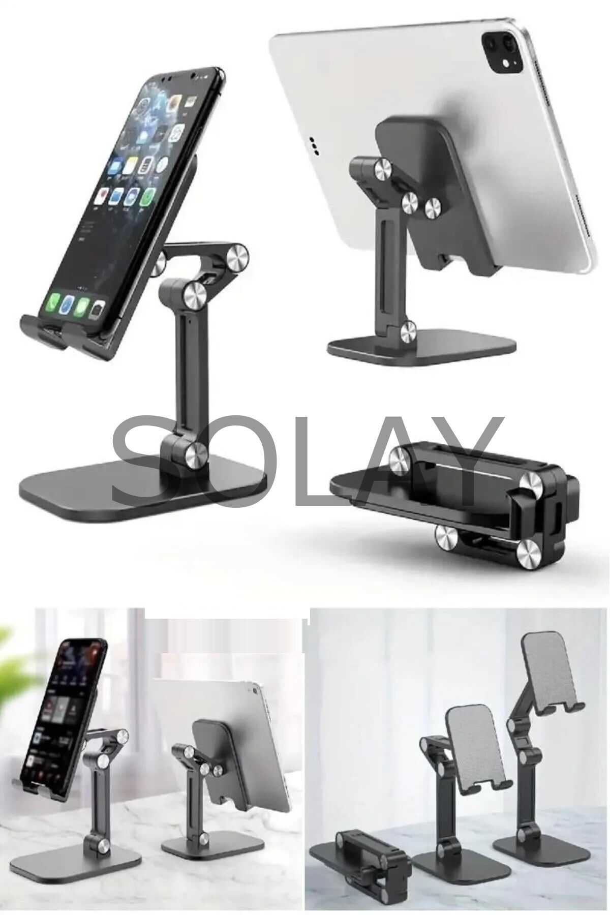 4 Hareket Noktalı Katlanabilir Masa Üstü Tablet Telefon Tutucu Ayarlanabilir Stand