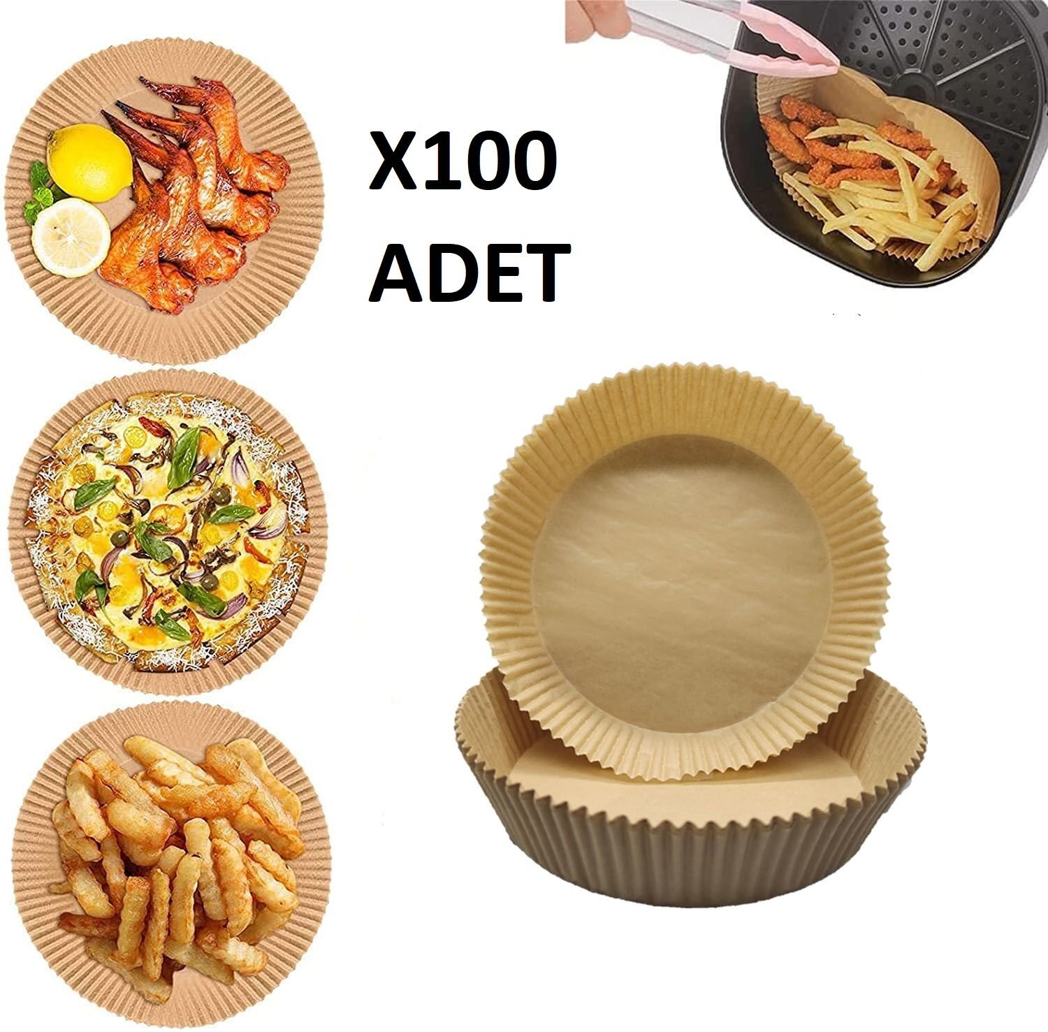 Airfreyer Fritöz Kağıdı Yuvarlak XL / XXL 100LÜ