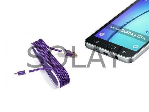 Android Örgü Şeklinde Renkli Çelik Şarj Data Kablosu - Mor