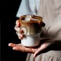 250 ml Origami Stil Şeffaf Isıya Dayanıklı Borosilikat Cam Bardak Kahve Sunum Bardağı