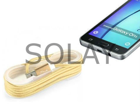 Android Örgü Şeklinde Renkli Çelik Şarj Data Kablosu - Gold
