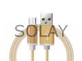 Android Örgü Şeklinde Renkli Çelik Şarj Data Kablosu - Gold