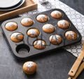 12 Bölmeli Metal Yapışmaz Muffin Kek Kalıbı