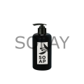 Sıvı Sabunluk Yuvarlak Plastik Pompalı 500 ML - Siyah