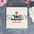 Kişiye Özel Tıbbi Sekreter Taş Bardak Altlığı
