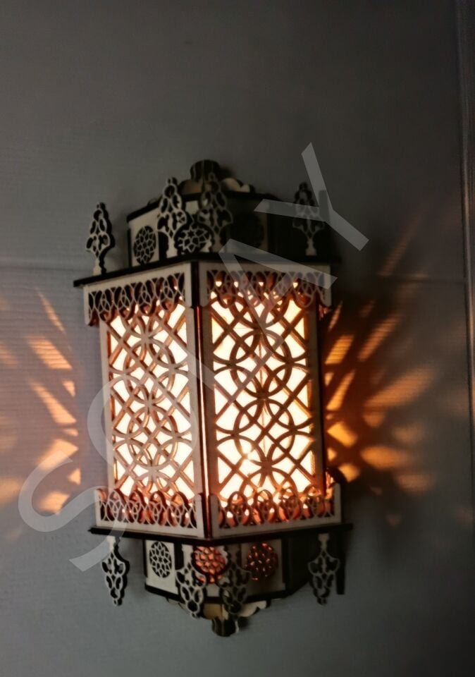 Selçuklu motif ahşap aplik, mumluk