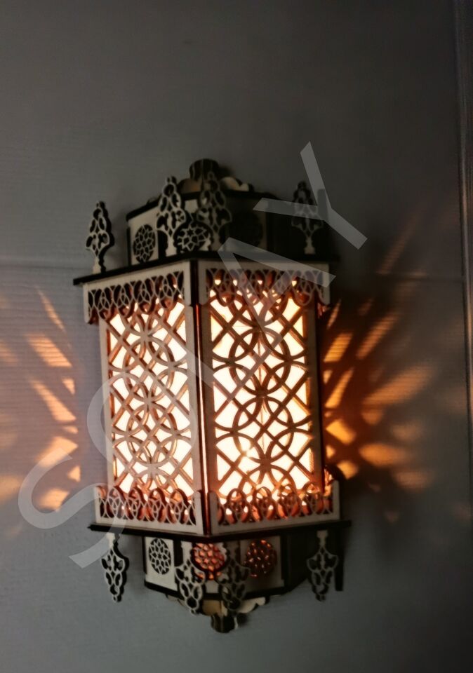 Selçuklu motif ahşap aplik, mumluk