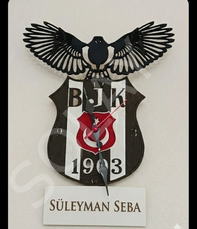 KARA KARTAL DUVAR SAATİ