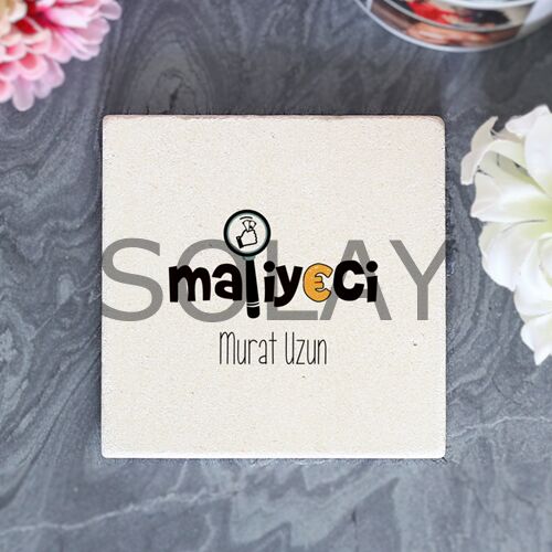 Kişiye Özel Maliyeci Taş Bardak Altlığı