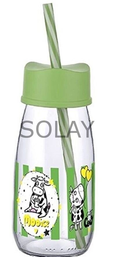 Pipetli Su Ve Süt Şişesi Cam 250 ML - Yeşil