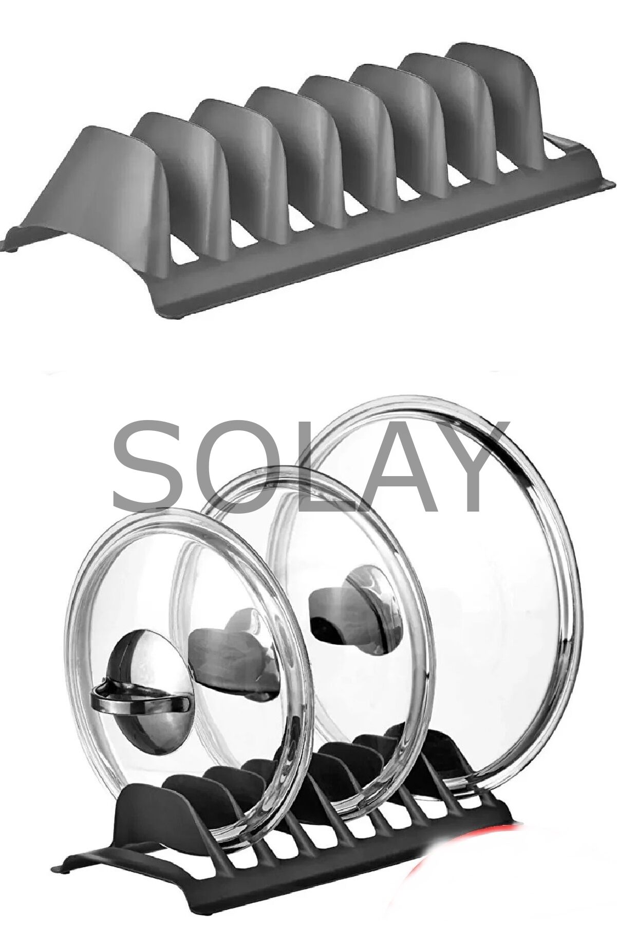 8 Bölmeli Tencere Kapak Rafı - Simple Tabaklık - Kapak Organizeri