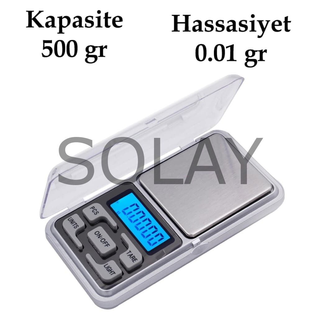 Dijital Hassas Elektronik Kuyumcu Cep Terazisi Tartı 500 gr /  0.01 gr