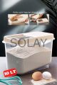 Sürgülü Kapaklı 10 LT Erzak Bakliyat Un Şeker Saklama Kabı