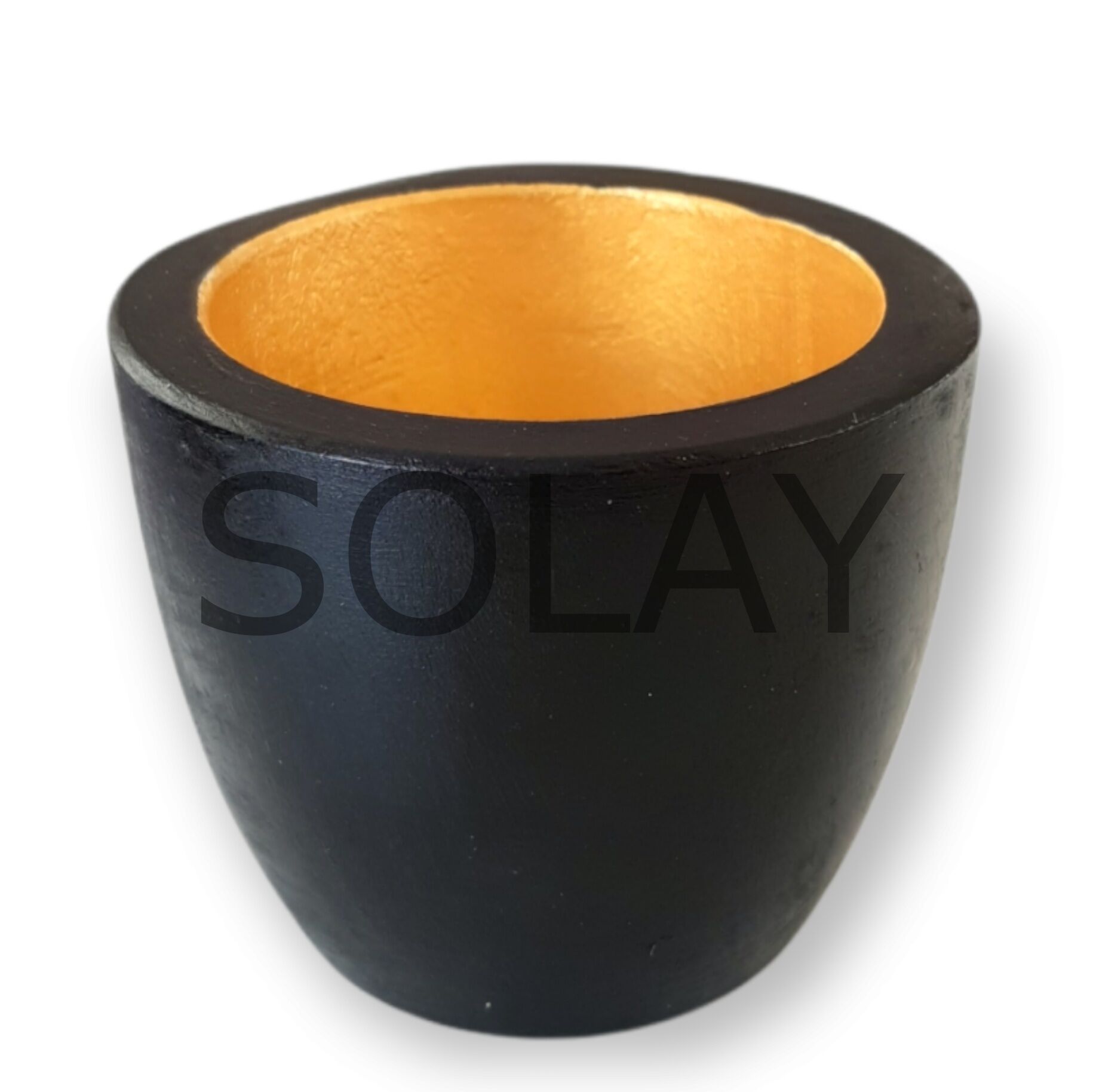 Saksı - Siyah Gold Kaktüs Saksı Beton Saksı Çiçek Saksısı Sükulent Saksısı