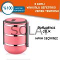 Sefer Tası Yemek Termosu Saklama Kabı Termosu 3lü - Pembe