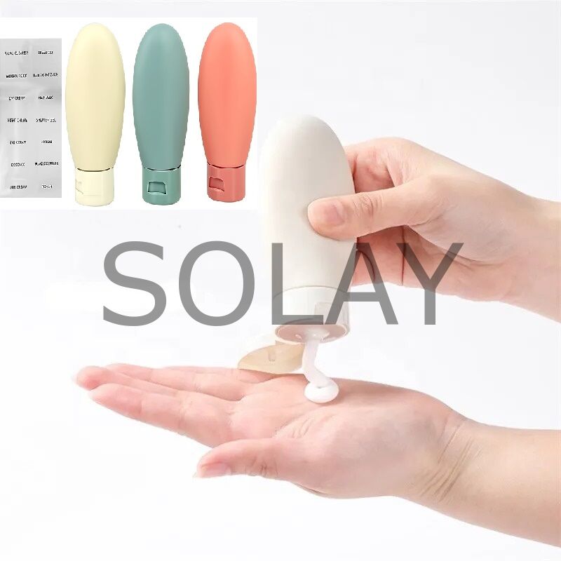 3Lü Seyahat Tipi - Kozmetik  - Krem- Şampuan -Losyon Kutuları 60 ML Kilitli Poşetli Etiketli